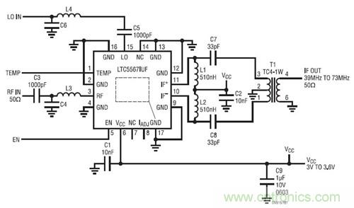 圖1:VHF 混頻器設(shè)計(jì)