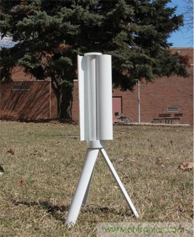 圖3：Skajaquoda的便攜式風力發電機Trinity，能產生15V的電源并儲存于內置15,000mAh鋰聚合物電池中。